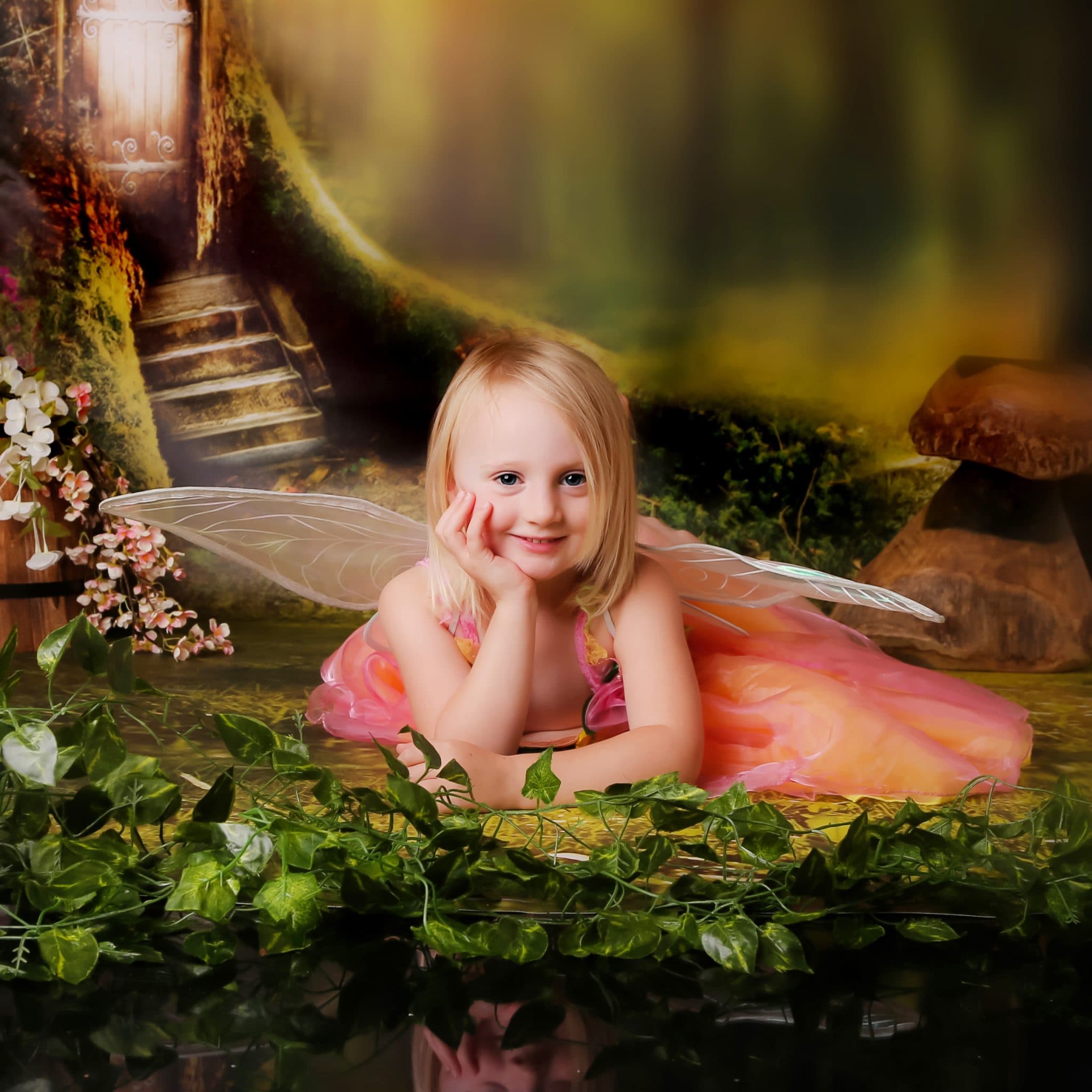 Close-up fairy portrait with magical styling.